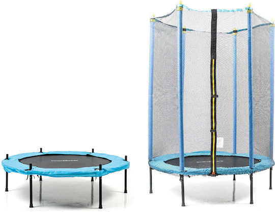 InnovaGoods Trambulină Pentru Copii Diametru 140 cm Cu Plasă De Protecție Albastră