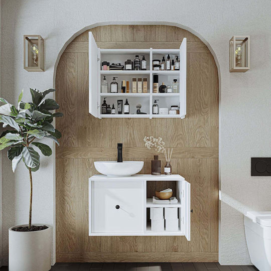 Gusto Bathroom Set 2pcs Sink & Mirror MDF & Ceramic