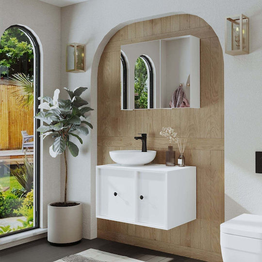 Gusto Bathroom Set 2pcs Sink & Mirror MDF & Ceramic