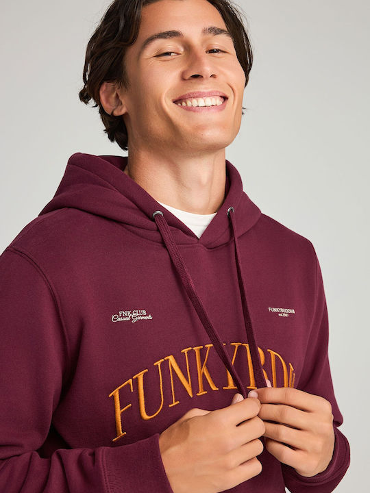Sweatshirt with Hood Burgundy