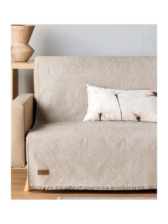 Kentia Kentia Zweisitzer-Sofa Überwurf Chenille 180x250cm Ecru