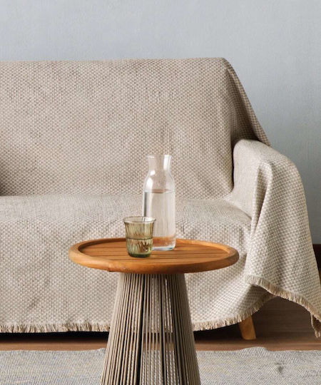 Kentia Mick Sofa Throw 2 Seater Chenille 180x250cm Ecru