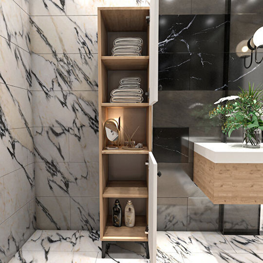 Ντουλάπι Μπάνιου Στήλη Luxe 172cm – Ολόλευκο Mdf Ρυθμιζόμενα Ράφια