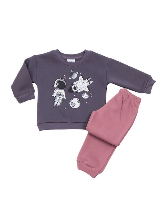 Kids Sweatpants Set Anthracite 2pcs