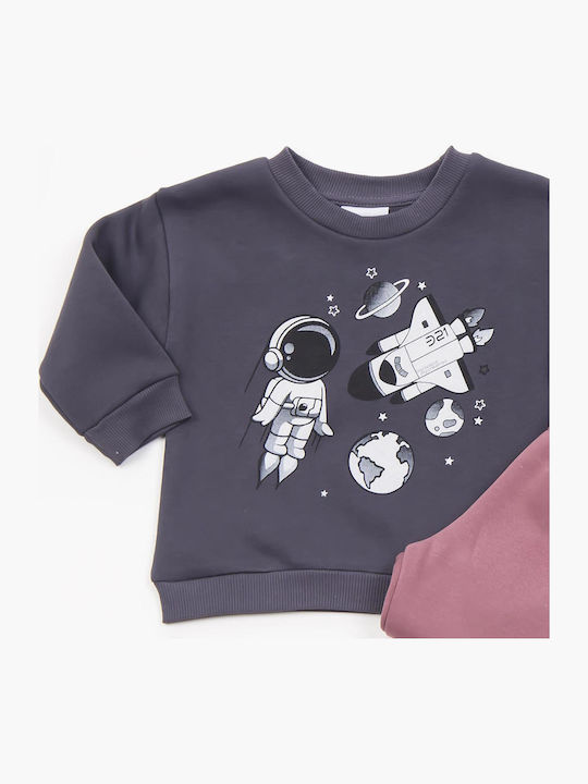 Kids Sweatpants Set Anthracite 2pcs