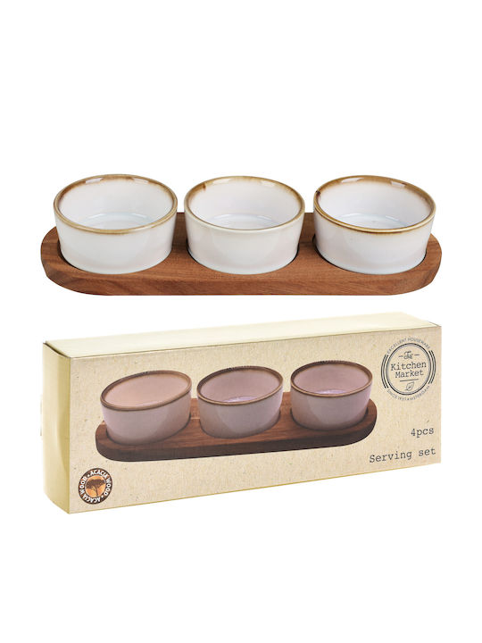 Excellent Houseware Κεραμική Ορντεβιέρα 3 Θέσεων με Βάση Μπεζ Excellent Houseware Κεραμική Ορντεβιέρα 3 Θέσεων με Βάση Μπεζ