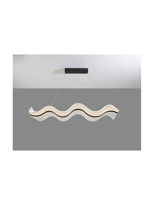 Olas Adjustable Pendant Light Black LED with Warm to Cool White Light 122x13x36cm
