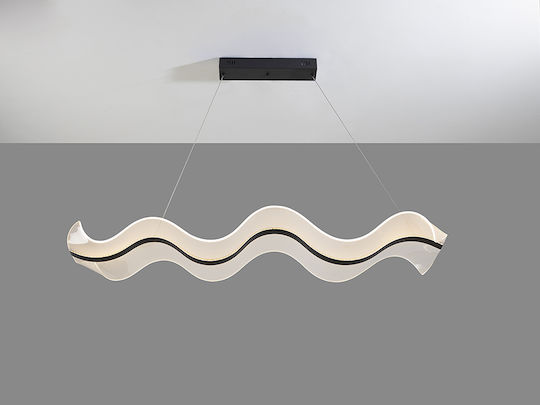 Olas Adjustable Pendant Light Black LED with Warm to Cool White Light 122x13x36cm