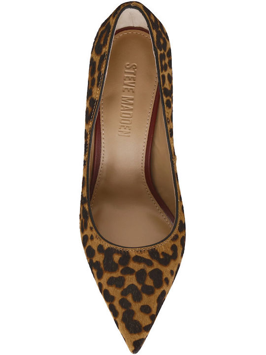 Leather Brown High Heels Animal Print Thrivel
