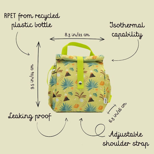 Sassi Junior School Insulated Hand Lunch Bag Dinosaurs