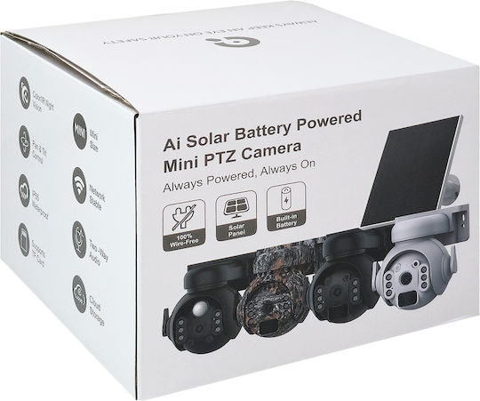 Sectec ST-515C-3M-5W-BK IP Κάμερα Παρακολούθησης Wi-Fi Full HD+ 3MP Αδιάβροχη Μπαταρίας με Αμφίδρομη Επικοινωνία και Φακό 3.6mm