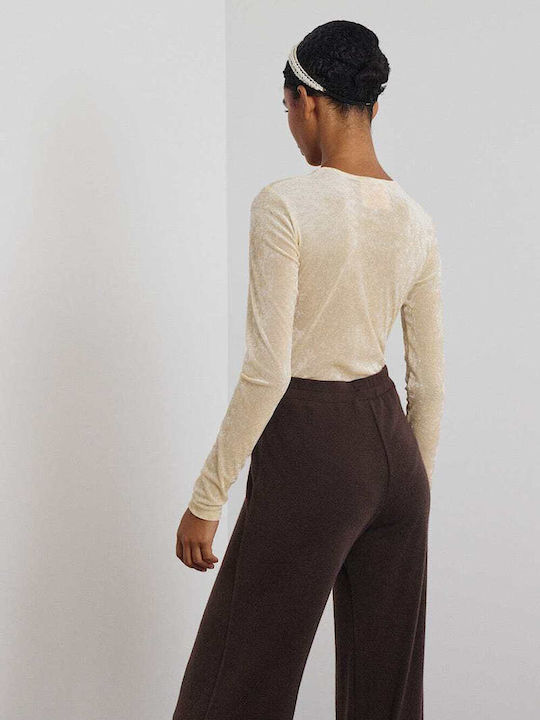 Mamoush Charlotte Βελούδινο Κορμάκι Off White 186528
