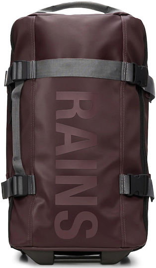Rains Bag W3 Σακ Βουαγιάζ Μπορντό με Ρόδες από Δερματίνη Μ52xΠ22xΥ31εκ.