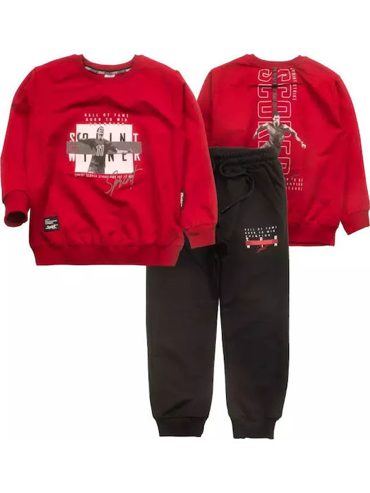 Kids Sweatpants Set Red 2pcs