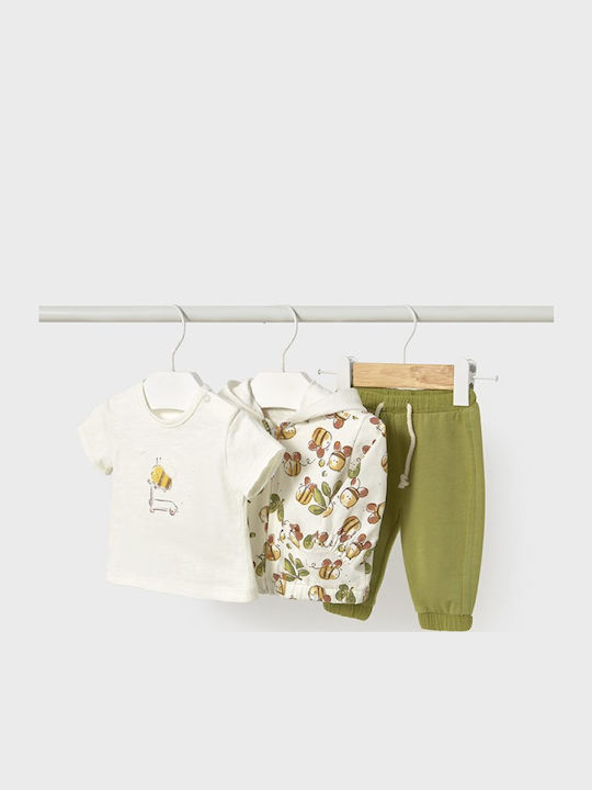 Kids Sweatpants Set Khaki 3pcs