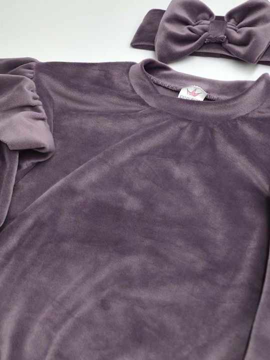 Παιδικό Σετ Φόρμας Μωβ 3τμχ