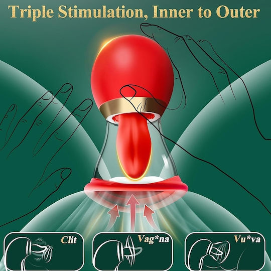 Smd Red Velvet Clitoral Sucking Licking Vibrator App Αναρροφητής Κλειτορίδας Γλώσσα