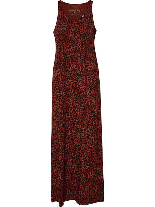 Magnolia Sommer Maxi Damenkleid Rot Ocker