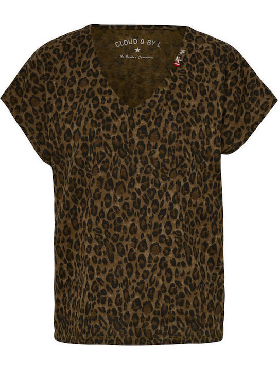 Γυναικείο T-shirt Animal Print Καφέ