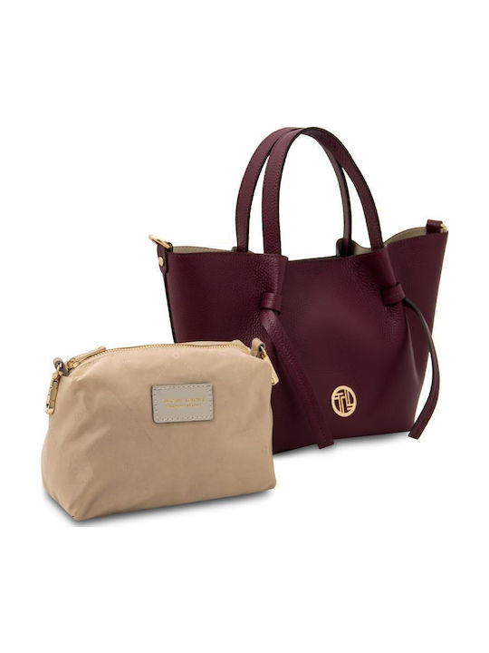 De piele Geantă de damă De umăr Burgundy