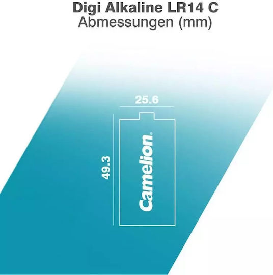 Camelion Digi Baterii Alcaline C 1.5V 2buc 09.01.0047