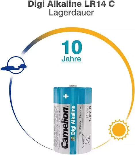 Camelion Digi Baterii Alcaline C 1.5V 2buc 09.01.0047