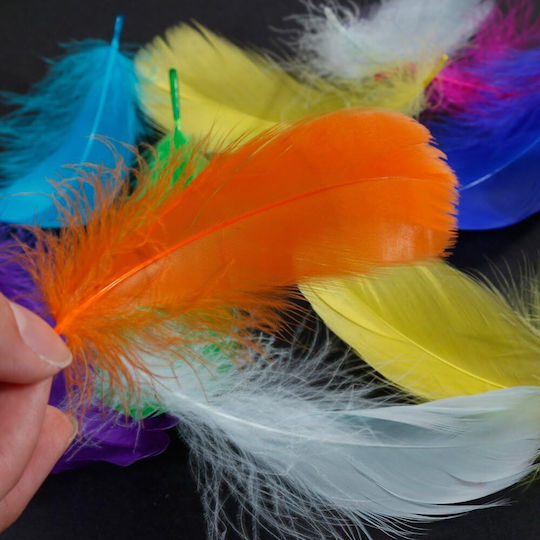Set 500 Pene Decorativ Colorate 8-12 Cm Creații DIY Pene de Gâscă Naturale Ornamente Decor Proiecte Creative