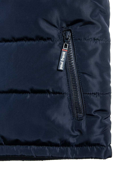 Kids' Casual Jacket Sleeveless Double Sided with Hood Navy Blue