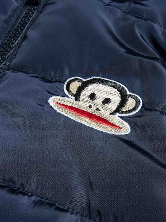 Kids' Casual Jacket Sleeveless Double Sided with Hood Navy Blue