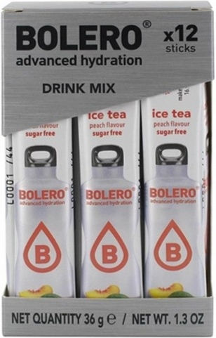Bolero Advanced Hydration Ice Tea Ροδάκινο σε Σκόνη Χωρίς Ανθρακικό & Ζάχαρη I001731 12x3gr