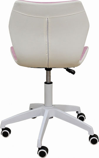 Zita Plus A1700-W Καρέκλα Γραφείου Λευκό/Ροζ