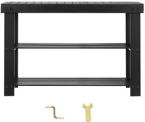 Wooden Shoe Organizer Black 27.6x11.3x17.8cm