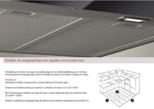 Pyramis Essential Ελεύθερος Απορροφητήρας 60cm Καφέ