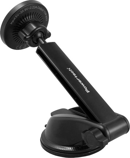 Powertech Car Mobile Mount with Magnet and Wireless Charging MagSafe Black