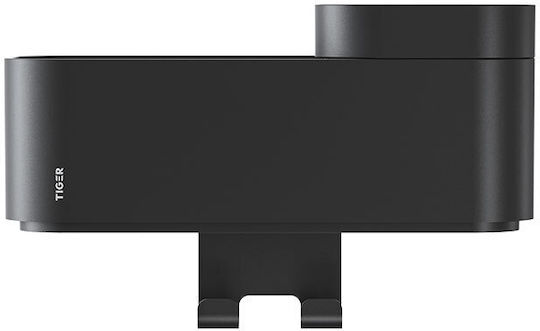 TIGER 2-store Wall Mounted Bathroom Shelf Metallic 24.9x15.7x10.8cm Black