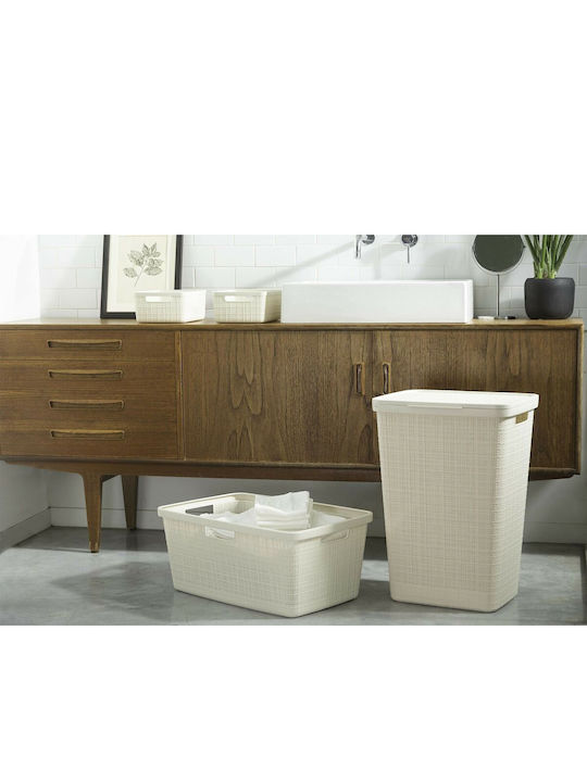 Curver 245976 Καλάθι Απλύτων Ψάθινο 58lt με Καπάκι 43x34x60cm Μπεζ