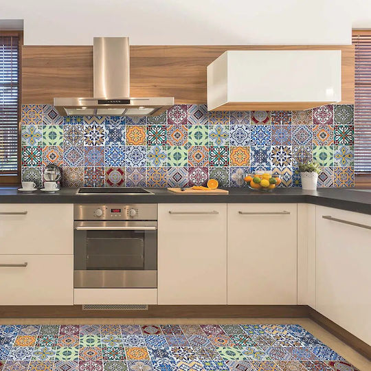 Διακοσμητικό Αυτοκόλλητο Τοίχου Azulejos Multi 1τμχ 180x45εκ. Ango