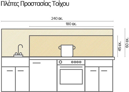 Διακοσμητικό Αυτοκόλλητο Τοίχου Azulejos Multi 1τμχ 180x45εκ. Ango