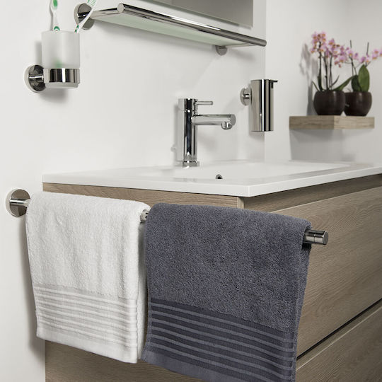 TIGER Single Wall-Mounted Bathroom Rail Inox Silver
