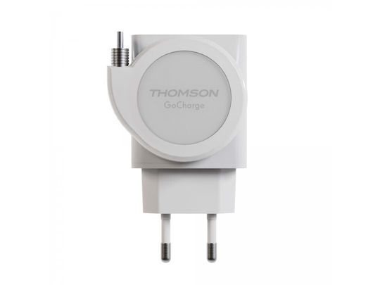 Thomson Charger with USB-A Port and Cable USB-C 22.5W Power Delivery / Quick Charge 3.0 Whites (GoCharge)