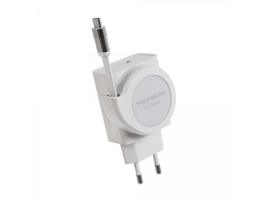 Thomson Charger with USB-A Port and Cable USB-C 22.5W Power Delivery / Quick Charge 3.0 Whites (GoCharge)
