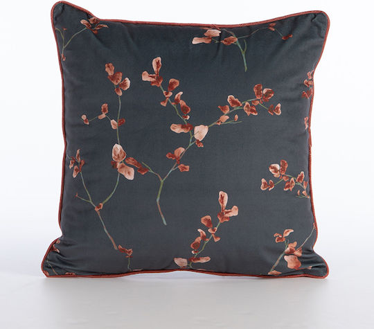 Nef-Nef Homeware Μαξιλάρι Καναπέ Vania από Βελούδο Blue/black 45x45εκ.