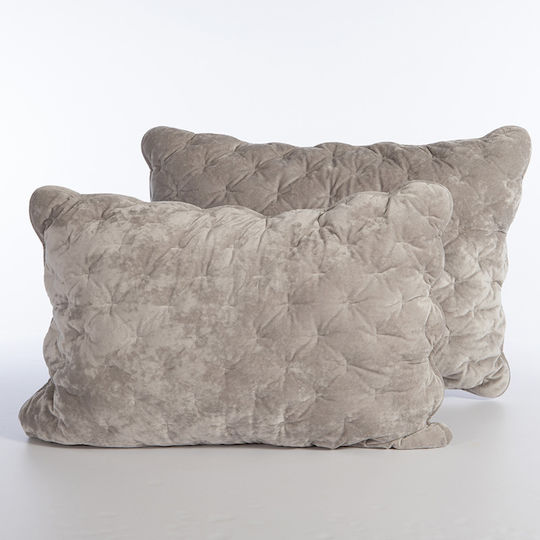 Nef-Nef Homeware Pillowcases with Envelope Cover Quilted Gray 52x72cm