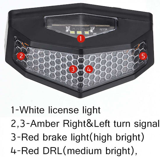 Rücklicht Led Φλάς Motorrads 1Stück 12V Universal Jn-2810 Weiß Oem