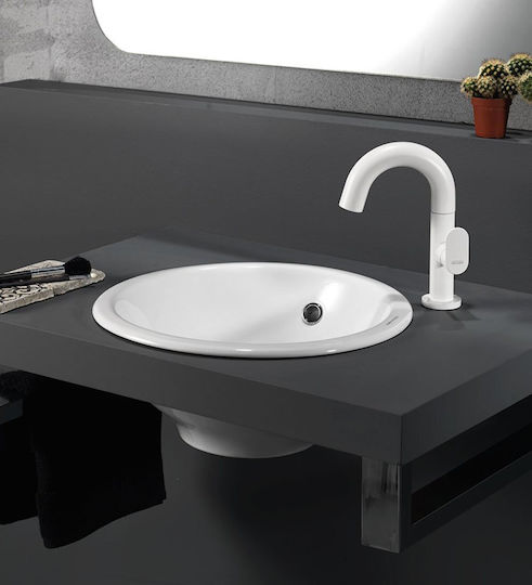 Huida Ascot Inset Sink Porcelain 61x50x20cm White