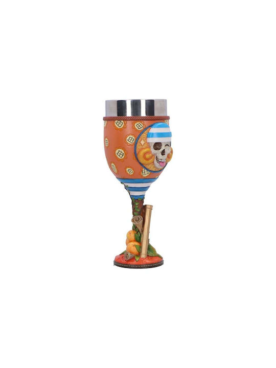 Nemesis Now Glas Wasser aus Edelstahl in Orange Farbe Kelch mit Strohhalm