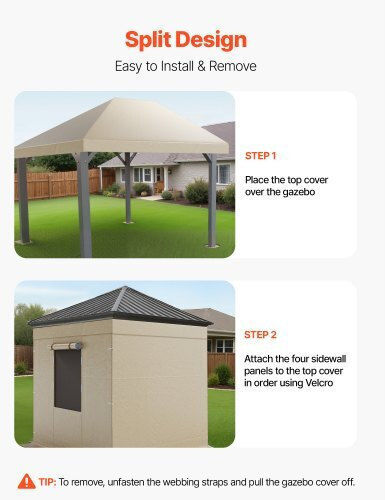 Vevor Gazebo Cover Beige 3.05x3.65m