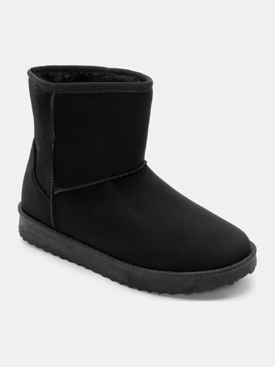 Women's Ankle Boots with Fur Black
