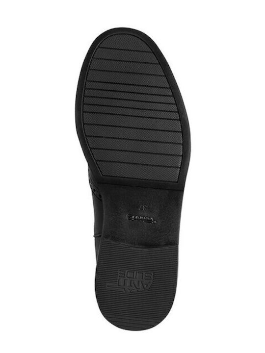 Leder Damen Chelsea Stiefeletten Schwarz