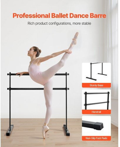 Vevor Ballet Barre Freestanding Portable Fitness Dance Bar Height Adjustable